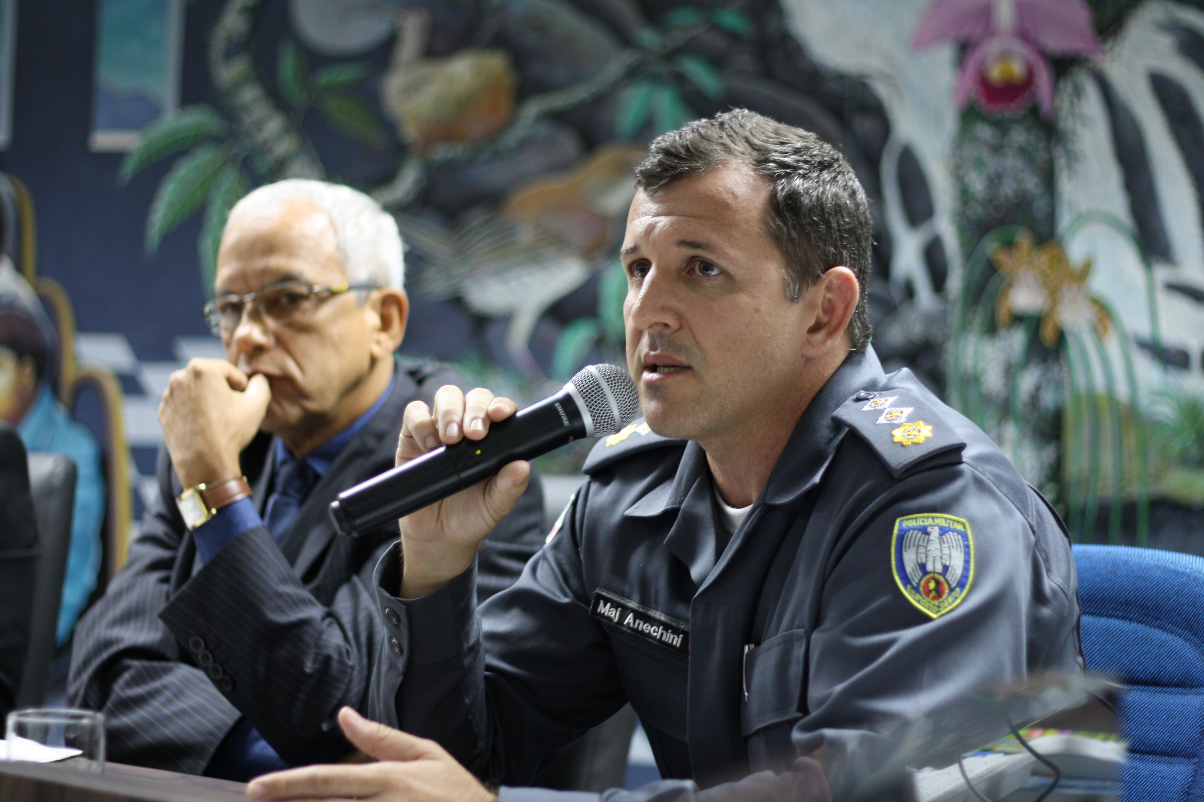 Major Sérgio Luiz Anechini na audiência pública de Segurança Pública Municipal