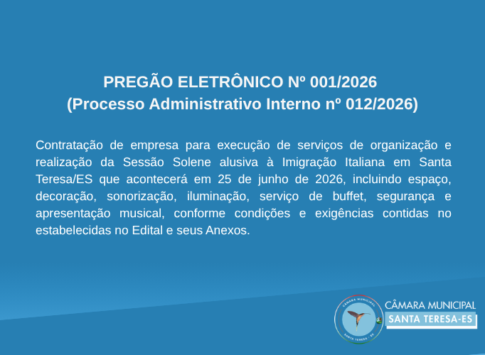 PREGÃO ELETRÔNICO Nº 001/2026