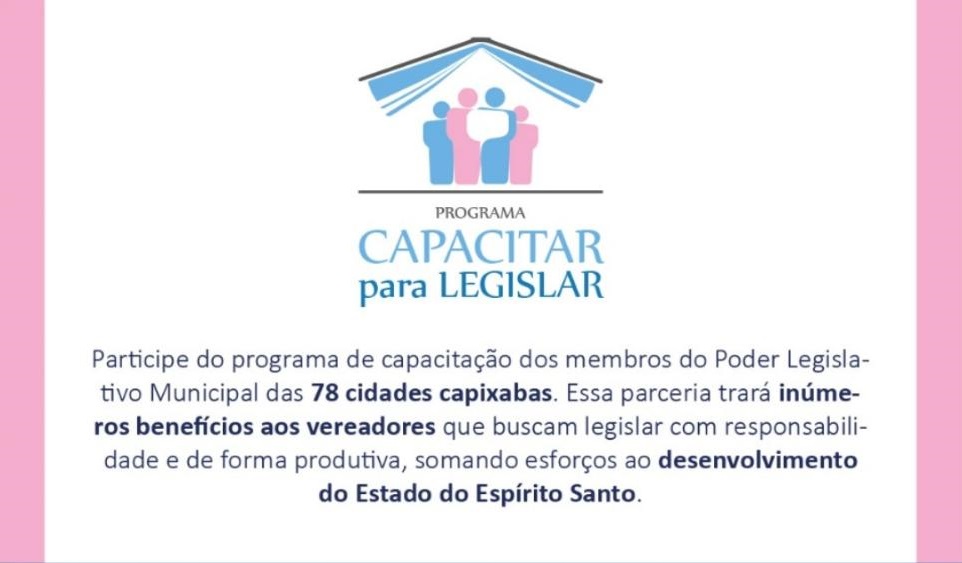 Câmara de Santa Teresa recebe programa para capacitação de vereadores nesta sexta (4)