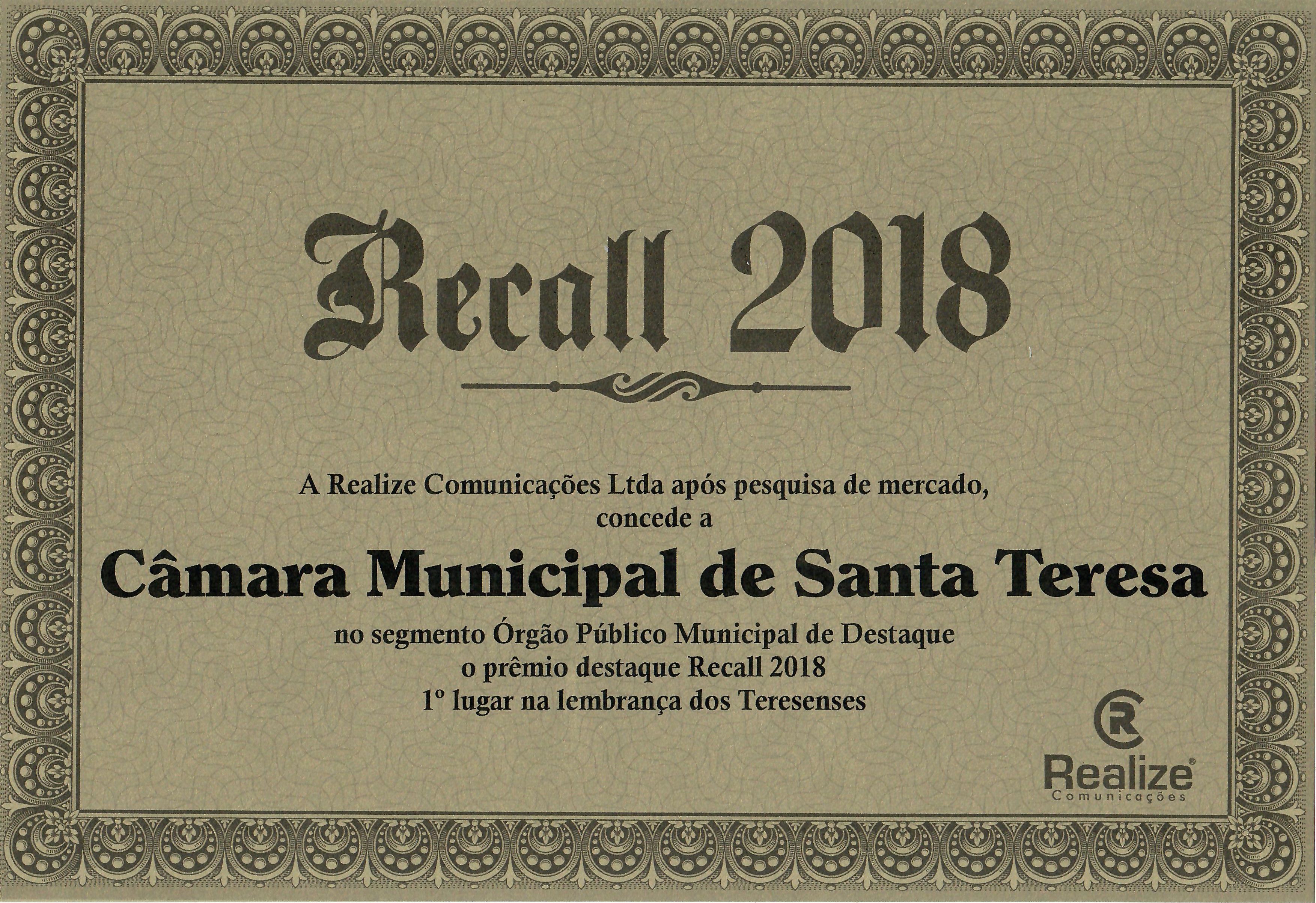 Câmara recebe destaque do Recall 2018