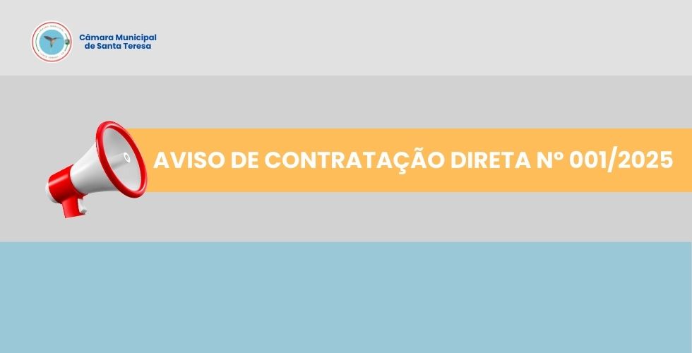 AVISO DE CONTRATAÇÃO DIRETA Nº 001/2025 -  prestação de serviço de acesso à internet 