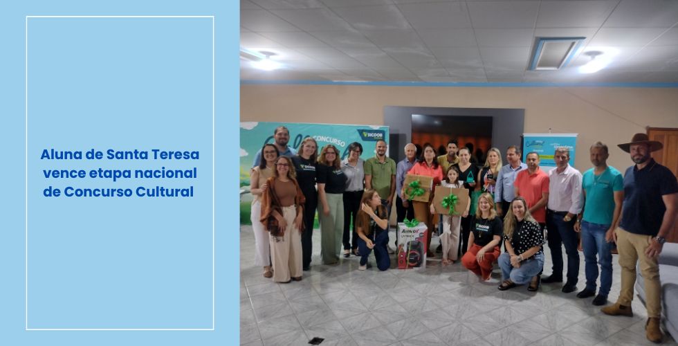 Aluna de Santa Teresa vence etapa nacional de Concurso Cultural 