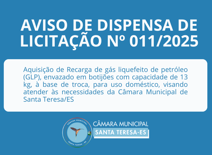 AVISO DE DISPENSA DE LICITAÇÃO Nº 011/2025