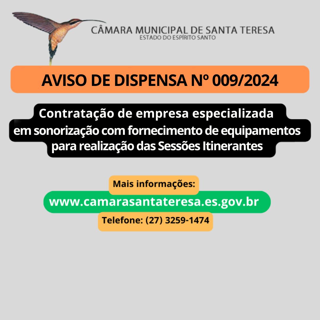 AVISO DE CONTRATAÇÃO DIRETA Nº 009/2024 