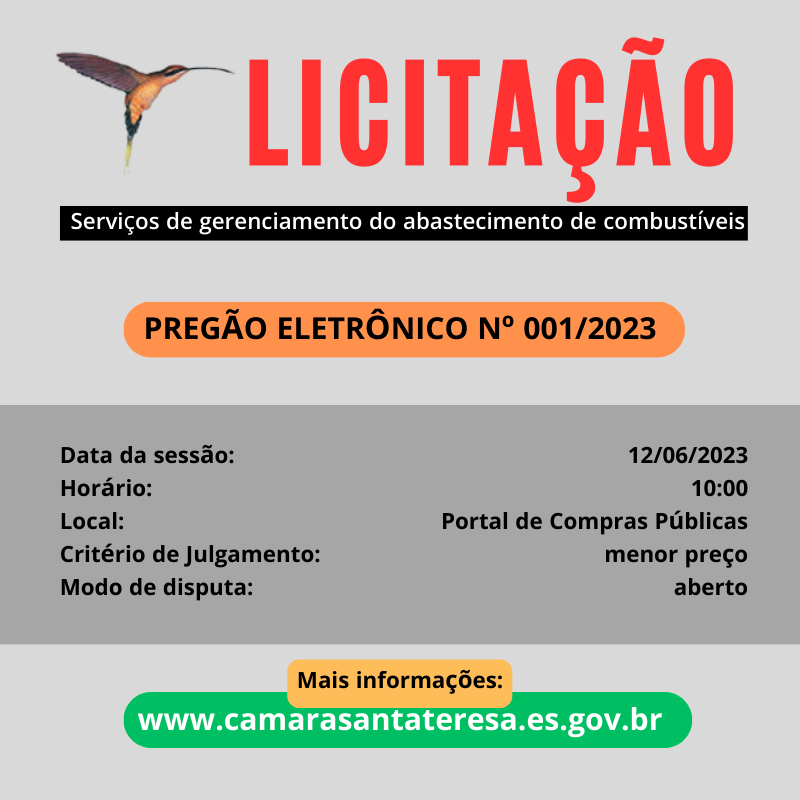 LICITAÇÃO - PREGÃO ELETRÔNICO - 01/2023 - SERVIÇOS DE GERENCIAMENTO DO ABASTECIMENTO DE COMBUSTÍVEIS