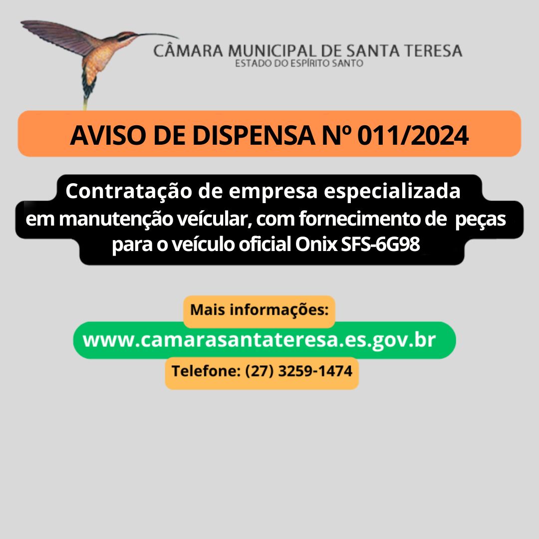 AVISO DE CONTRATAÇÃO DIRETA Nº 011/2024 