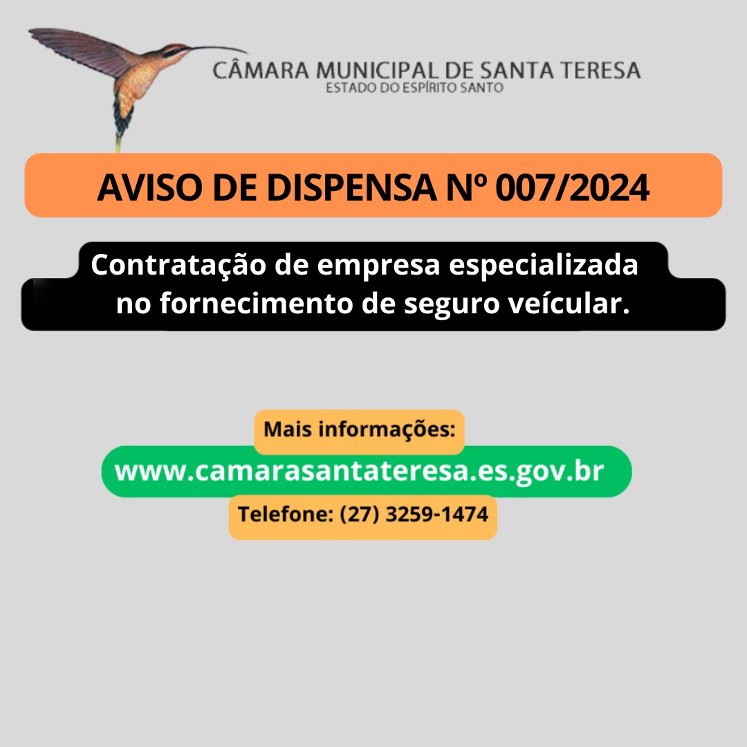 AVISO DE CONTRATAÇÃO DIRETA Nº 007/2024