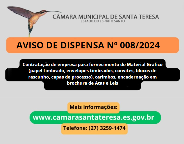AVISO DE CONTRATAÇÃO DIRETA Nº 008/2024